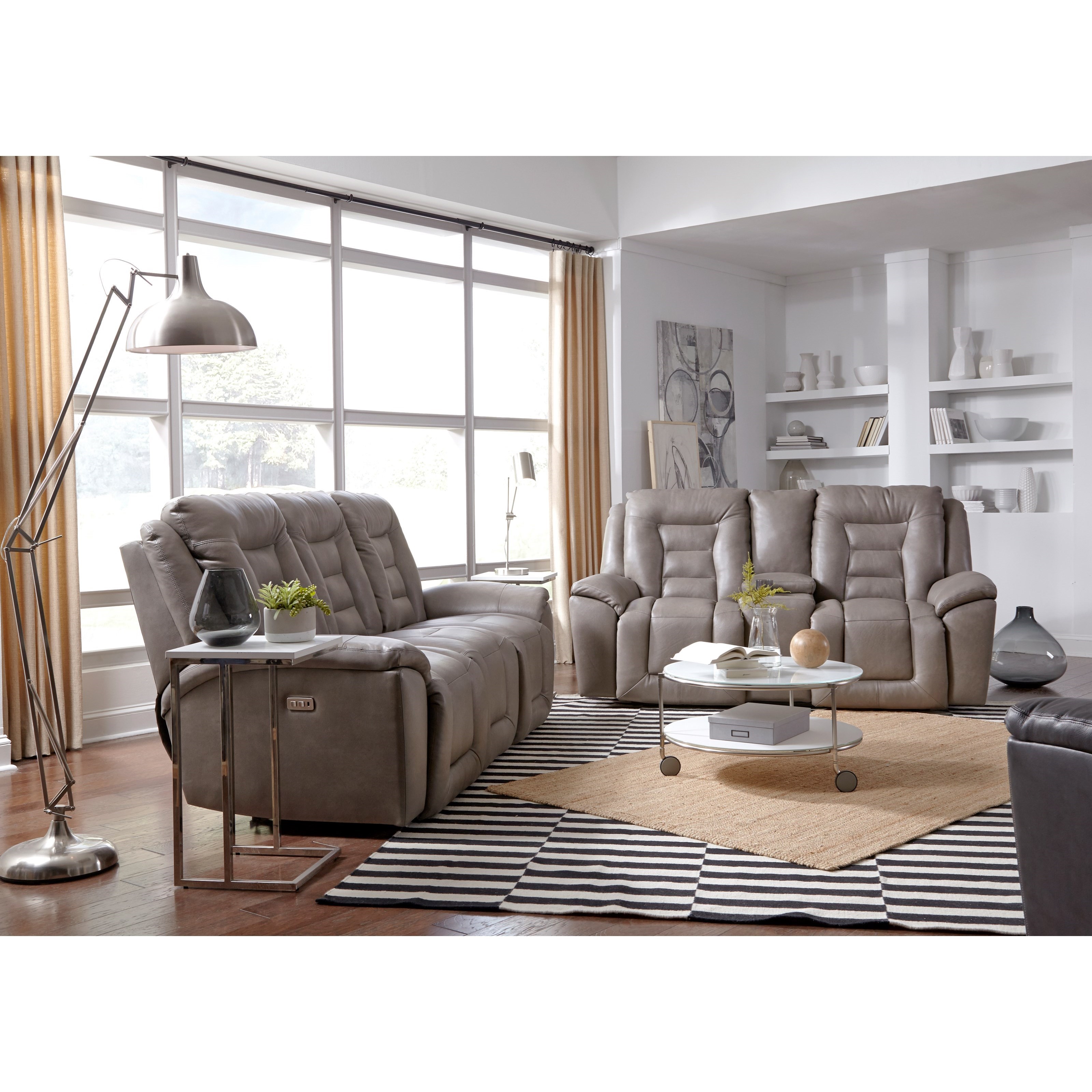 Power headrest store reclining sofa